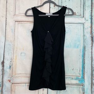 Lucy & Laurel Black Ruffle Tank Medium